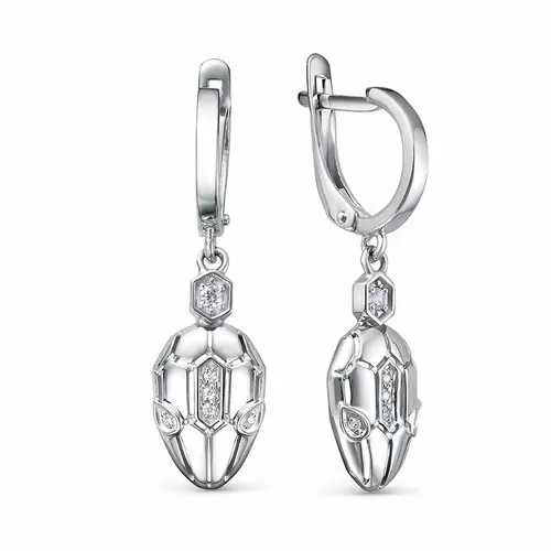 Серьги подвесные с1206924 серебро Булгари Змея