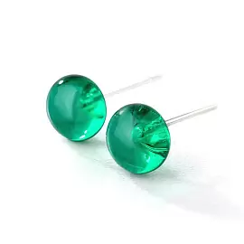 Серьги пусеты 00-00000003 зел ювелирный сплав_2