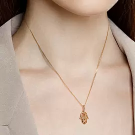 Подвеска религиозная мусульманская 035377 золото Рука Фатимы_2