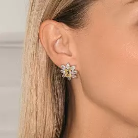 Серьги пусеты SS-B2184EK1C серебро Цветок_1