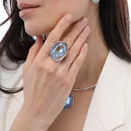 Кольцо один камень SW000095R-150R-7 ювелирный сплав_2