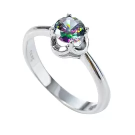 Кольцо один камень Rmt05822r серебро_0