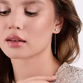 Серьги продевки Прцл01пара.бцФ.з585 золото_1