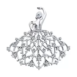 Брошь 94040334 серебро Девушка_0