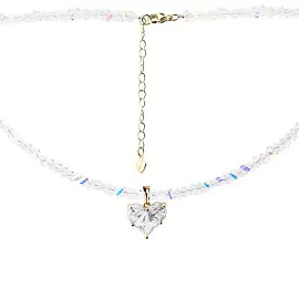 Бусы чокер К-Юкб-80-1С-37л ювелирный сплав Сердце_0