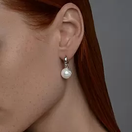 Серьги подвесные 94025023 серебро Крыло_1