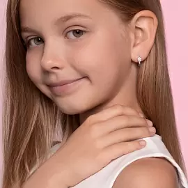 Серьги конго 94025781 серебро Цветок_1