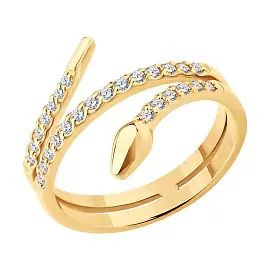 Кольцо 51-110-02934-1 золото змея_0