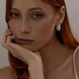 Серьги конго 94025922 серебро_2