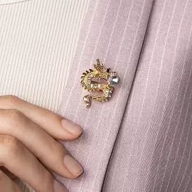 Брошь 3-3253-Y без пробы Дракон_1