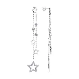 Серьги подвесные 94025894 серебро Звезда_0