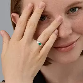 Кольцо один камень 01-4562.000И-00 серебро_1