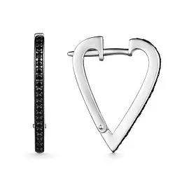 Серьги конго 02-3964.0КЦ1-17 серебро Сердце_1