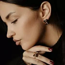 Серьги 2176100 золото Диор_1