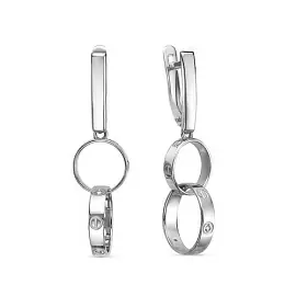 Серьги подвесные б1202643 золото Картье винт_0