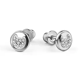 Серьги пусеты 02-4782.00КЦ-00 серебро Кот_0