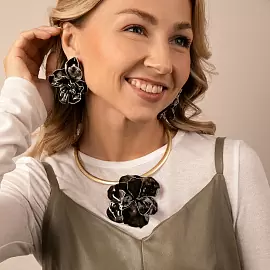 Колье 504227490-1 ювелирный сплав Цветок_1