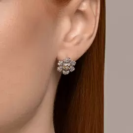 Серьги 94026491 серебро Цветы_1