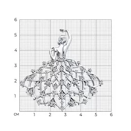 Брошь 94040334 серебро Девушка_2