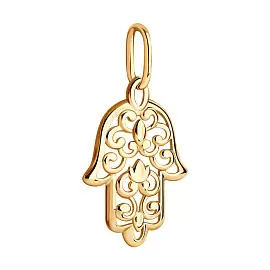 Подвеска религиозная мусульманская 035377 золото Рука Фатимы_1