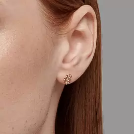 Серьги пусеты 0200214 золото Лист_1