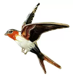 Брошь 191110038 ювелирный сплав Ласточка_0