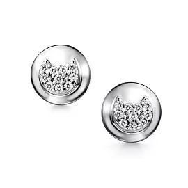 Серьги пусеты 02-4782.00КЦ-00 серебро Кот_1