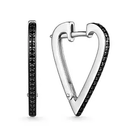 Серьги конго 02-3964.0КЦ1-17 серебро Сердце_0