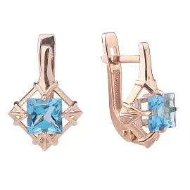 Серьги один камень С-0266 топ золото_0