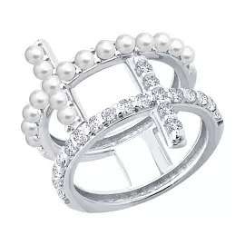 Кольцо 94014597 серебро Крест_0