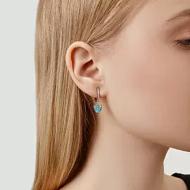 Серьги подвесные SE-B2083C3 серебро Сердце_2