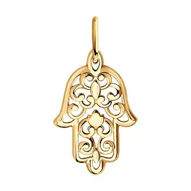 Подвеска религиозная мусульманская 035377 золото Рука Фатимы_0