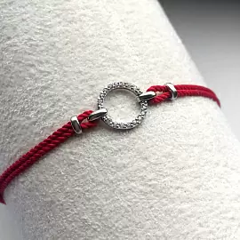 Браслет красная нить 05070290-28-6 серебро Круг_1