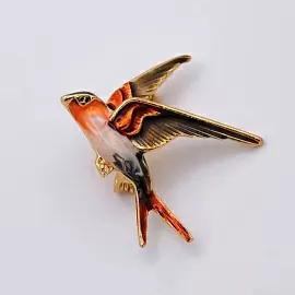 Брошь 191110038 ювелирный сплав Ласточка_1