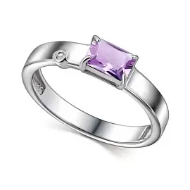 Кольцо один камень 01-4681.БРАМ-00 серебро_0