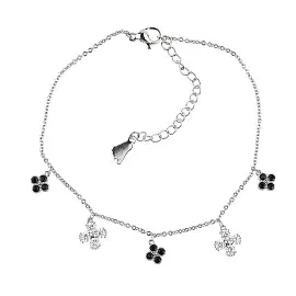 Браслет на ногу 3-5131-W ювелирный сплав Клевер_0
