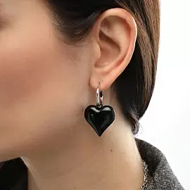 Серьги подвесные BS050300REB-00E2 ювелирный сплав Сердце_1