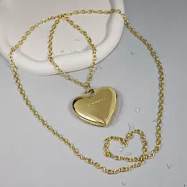 Колье длинное 27-0002-Y ювелирный сплав Сердце_1