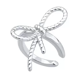 Серьги кафф 94170409 серебро бантик_0