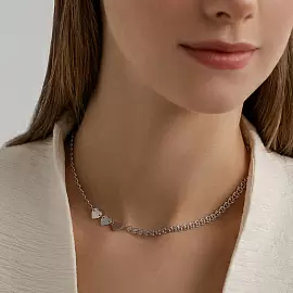 Колье чокер НХ22-2054Ю-3 d0.60 серебро Сердце_2
