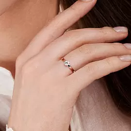 Кольцо один камень КольцоКЛ-65.18.0.бцФ.з585 золото_1