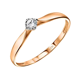 Кольцо один камень КольцоКЛ-69.16.5.бцФ.з585 золото_0