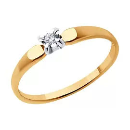 Кольцо один камень 019267 золото_0