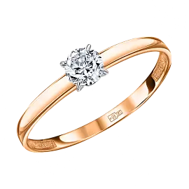 Кольцо один камень КольцоКЛ-65.16.5.бцФ.з585 золото_0