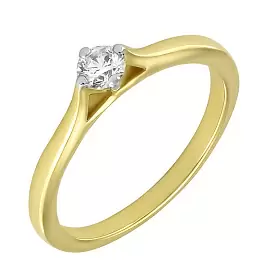 Кольцо один камень R11-4JAN1644Y золото_0
