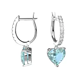 Серьги подвесные SE-B2083C3 серебро Сердце_1