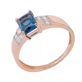 Кольцо один камень К-0248 лт золото_0