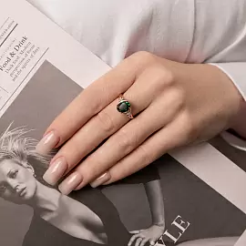 Кольцо один камень К-0206 праз золото_1