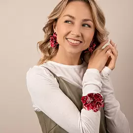 Браслет жесткий 504227480 ювелирный сплав Цветок_3