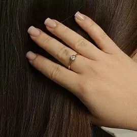 Кольцо один камень R11-JEU3210-15Y золото_1